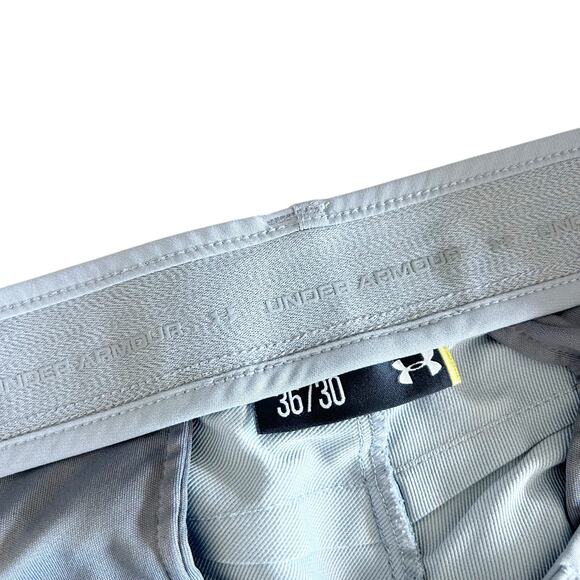 Under Armour Gray Flat Front Chino Golf Pants Sz 36x30 - Picture 2 of 6